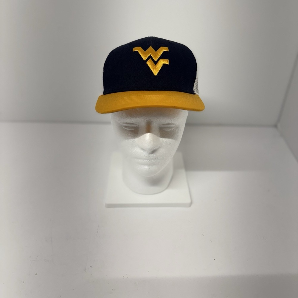 West Virginia Mountaineers WVU Trucker Hat Snapback Navy Gold White NCAA
